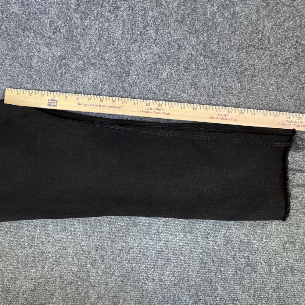 Zara Womens Black High Rise Cropped Flare Raw Hem Jeans Size 12 EUR 44 - Picture 4 of 6